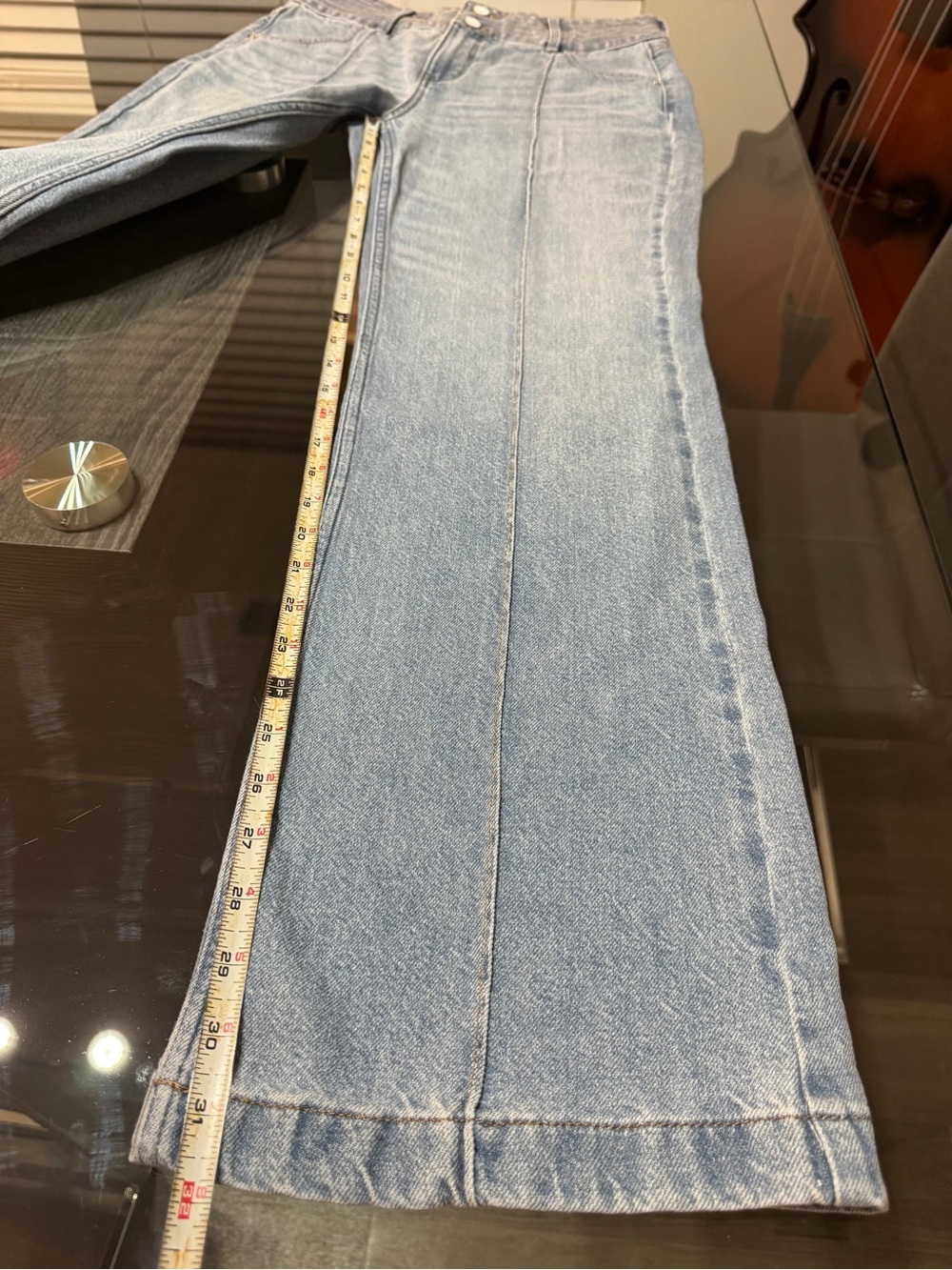 White House Black Market Light Blue Flare Jeans - Picture 8 of 16